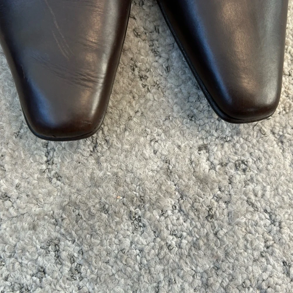 Amalfi by Rangoni leather 7.5 lux deep brown boots a symmetrical side zip - Picture 6 of 14